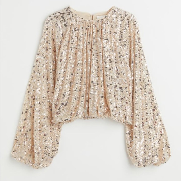 SEQUINED BLOUSE - Picture 1 of 5